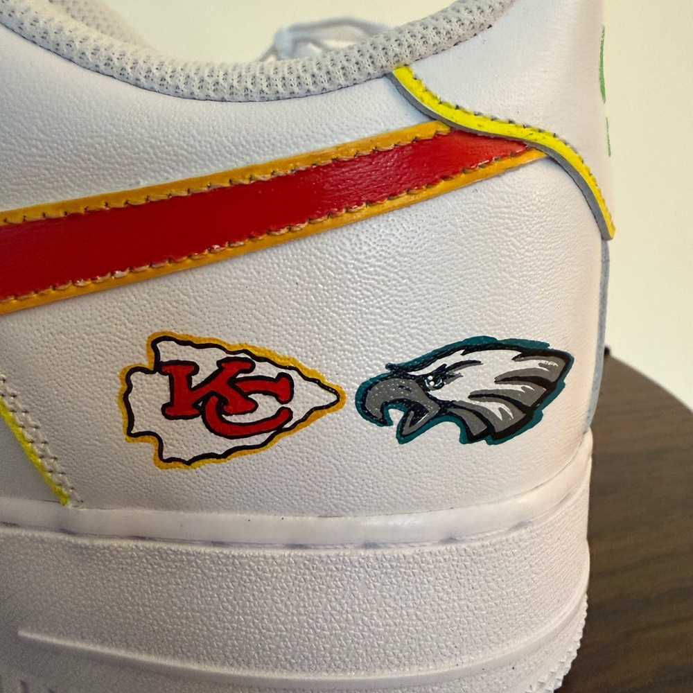Nike Air Size 13 ‘ Superbowl 2025 ‘ custom hand painted sneakers NEW